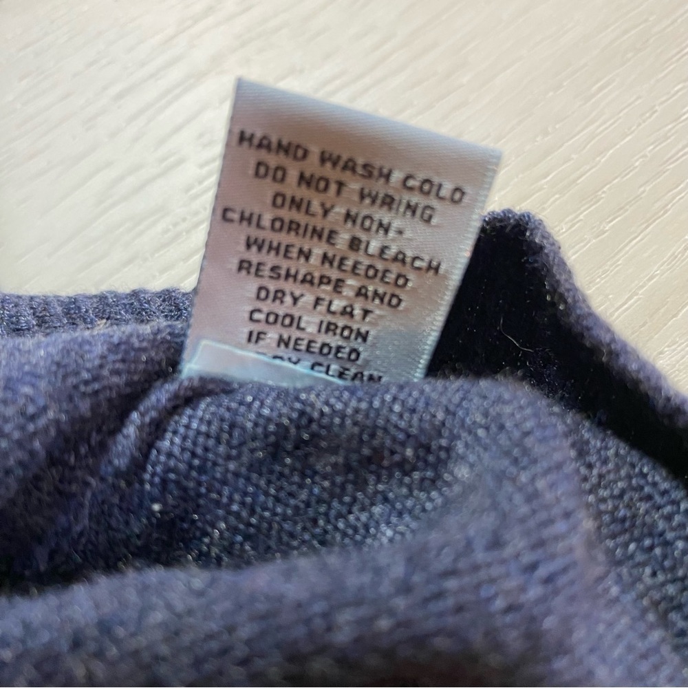 NWT Joan Vass Washed Denim Heather Zip Back Pullover Sweater, Size Large - Picture 8 of 11